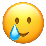 Apple(iPhone) Smiling Face With Tear Emoji