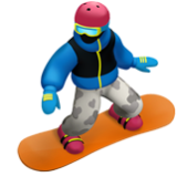 Apple(iPhone) Snowboarder: Dark Skin Tone Emoji