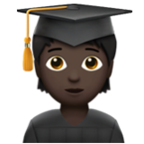 Apple(iPhone) Student: Dark Skin Tone Emoji