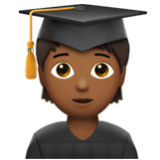 Apple(iPhone) Student: Medium-Dark Skin Tone Emoji