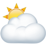 Apple(iPhone) Sun Behind Cloud Emoji