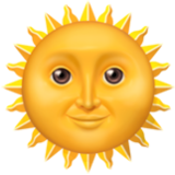 Apple(iPhone) Sun With Face Emoji