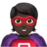 Apple(iPhone) Superhero: Dark Skin Tone Emoji