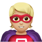 Apple(iPhone) Superhero: Medium-Light Skin Tone Emoji