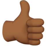 Apple(iPhone) Thumbs Up: Medium-Dark Skin Tone Emoji