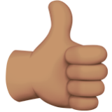 Apple(iPhone) Thumbs Up: Medium Skin Tone Emoji