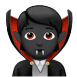 Apple(iPhone) Vampire: Dark Skin Tone Emoji