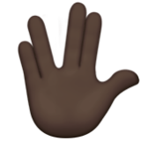 Apple(iPhone) Vulcan Salute: Dark Skin Tone Emoji