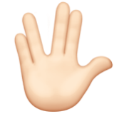 Apple(iPhone) Vulcan Salute: Light Skin Tone Emoji