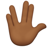 Apple(iPhone) Vulcan Salute: Medium-Dark Skin Tone Emoji