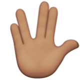 Apple(iPhone) Vulcan Salute: Medium Skin Tone Emoji