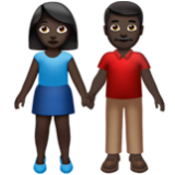 Apple(iPhone) Woman And Man Holding Hands: Dark Skin Tone Emoji