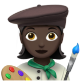 Apple(iPhone) Woman Artist: Dark Skin Tone Emoji