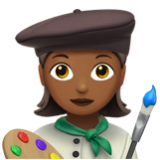 Apple(iPhone) Woman Artist: Medium-Dark Skin Tone Emoji