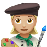 Apple(iPhone) Woman Artist: Medium-Light Skin Tone Emoji