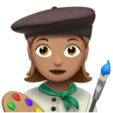 Apple(iPhone) Woman Artist: Medium Skin Tone Emoji