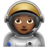 Apple(iPhone) Woman Astronaut: Medium-Dark Skin Tone Emoji