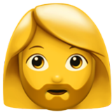 Apple(iPhone) Woman: Beard Emoji