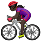 Apple(iPhone) Woman Biking: Dark Skin Tone Emoji