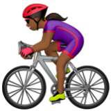 Apple(iPhone) Woman Biking: Medium-Dark Skin Tone Emoji