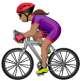 Apple(iPhone) Woman Biking: Medium Skin Tone Emoji