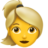 Apple(iPhone) Woman: Blond Hair Emoji