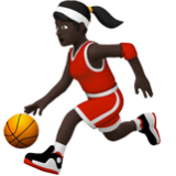 Apple(iPhone) Woman Bouncing Ball: Dark Skin Tone Emoji