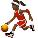 Apple(iPhone) Woman Bouncing Ball: Medium-Dark Skin Tone Emoji