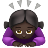 Apple(iPhone) Woman Bowing: Dark Skin Tone Emoji