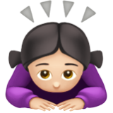 Apple(iPhone) Woman Bowing: Light Skin Tone Emoji