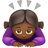 Apple(iPhone) Woman Bowing: Medium-Dark Skin Tone Emoji