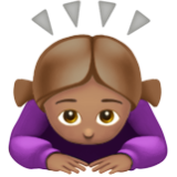 Apple(iPhone) Woman Bowing: Medium Skin Tone Emoji