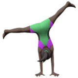 Apple(iPhone) Woman Cartwheeling: Dark Skin Tone Emoji