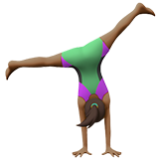 Apple(iPhone) Woman Cartwheeling: Medium-Dark Skin Tone Emoji