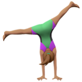 Apple(iPhone) Woman Cartwheeling: Medium Skin Tone Emoji