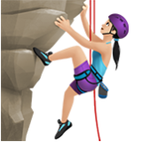 Apple(iPhone) Woman Climbing: Light Skin Tone Emoji