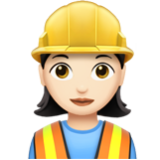 Apple(iPhone) Woman Construction Worker: Light Skin Tone Emoji