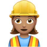 Apple(iPhone) Woman Construction Worker: Medium Skin Tone Emoji