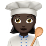 Apple(iPhone) Woman Cook: Dark Skin Tone Emoji