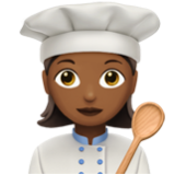 Apple(iPhone) Woman Cook: Medium-Dark Skin Tone Emoji