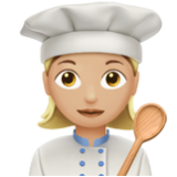 Apple(iPhone) Woman Cook: Medium-Light Skin Tone Emoji