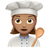 Apple(iPhone) Woman Cook: Medium Skin Tone Emoji