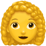 Apple(iPhone) Woman: Curly Hair Emoji