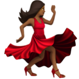 Apple(iPhone) Woman Dancing: Medium-Dark Skin Tone Emoji