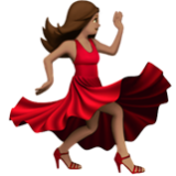 Apple(iPhone) Woman Dancing: Medium Skin Tone Emoji