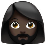 Apple(iPhone) Woman: Dark Skin Tone, Beard Emoji