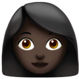 Apple(iPhone) Woman: Dark Skin Tone Emoji