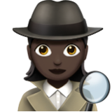 Apple(iPhone) Woman Detective: Dark Skin Tone Emoji