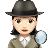 Apple(iPhone) Woman Detective: Light Skin Tone Emoji