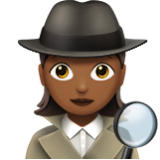 Apple(iPhone) Woman Detective: Medium-Dark Skin Tone Emoji